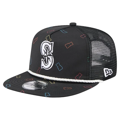 Men's New Era  Black Seattle Mariners Gummy Golfer Trucker Adjustable Hat