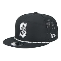 Casquette Snapback 9FIFTY découpée au laser noire des Mariners de Seattle de New Era pour homme