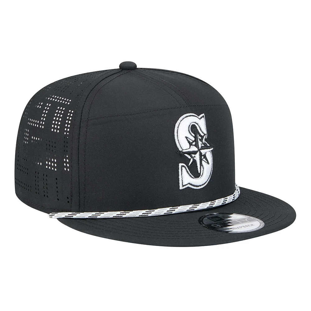 Casquette Snapback 9FIFTY découpée au laser noire des Mariners de Seattle de New Era pour homme