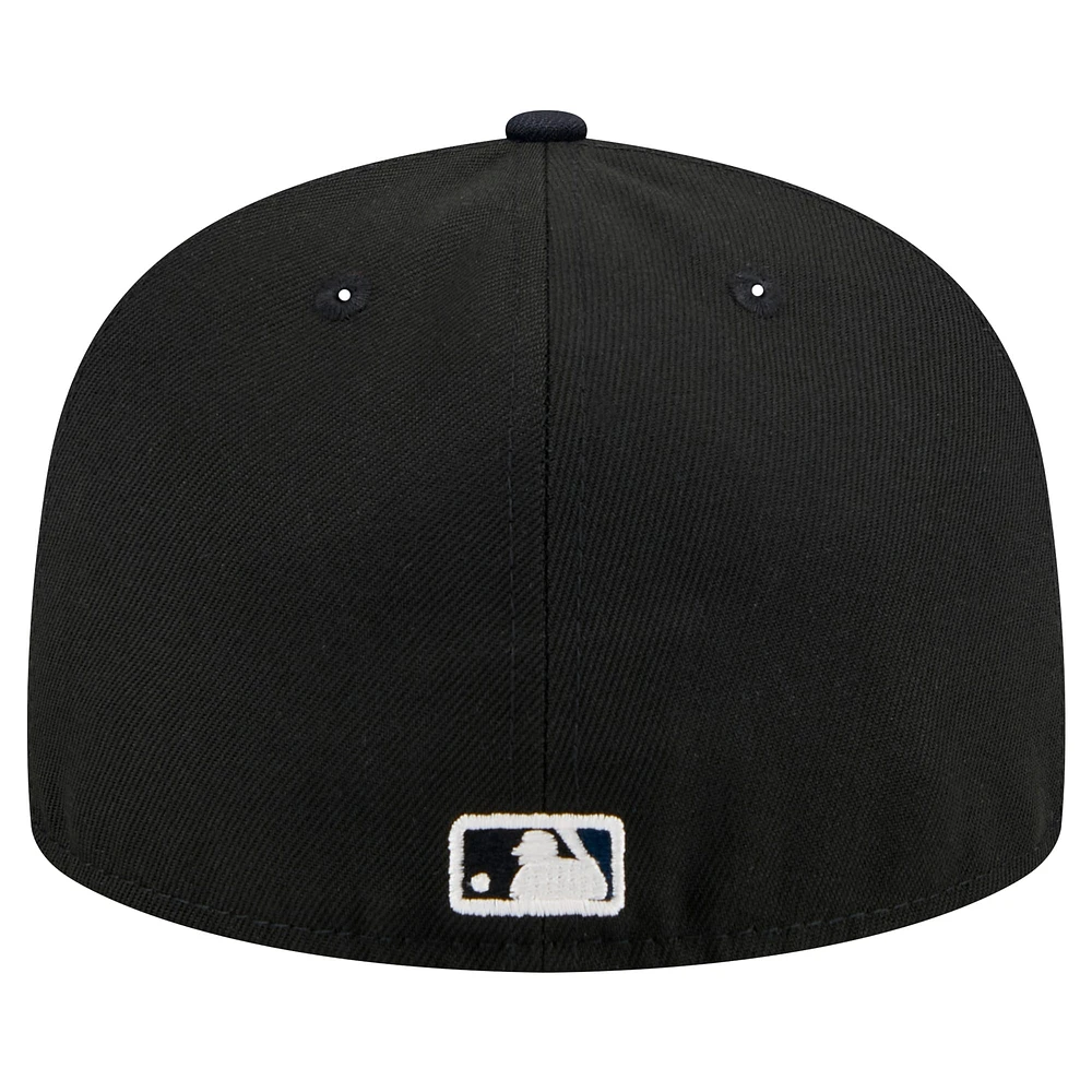 Casquette ajustée 59FIFTY Shadow Stitch des Seattle Mariners de New Era pour homme, noire