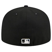 Casquette ajustée 59FIFTY Shadow Stitch des Seattle Mariners de New Era pour homme, noire