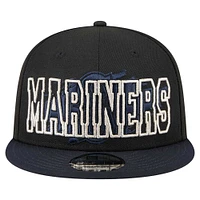 Casquette Snapback 9FIFTY Splatter Seattle Mariners de New Era pour homme, noire