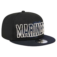 Men's New Era Black Seattle Mariners Splatter 9FIFTY Snapback Hat