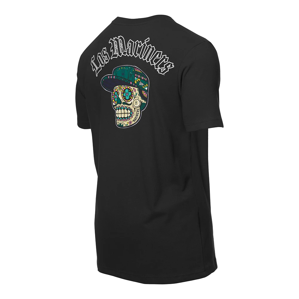 Men's New Era Black Seattle Mariners Sugar Skulls T-Shirt