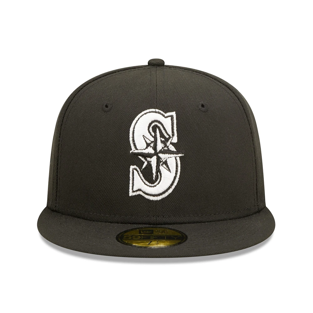 Casquette ajustée 59FIFTY pour homme avec logo de l'équipe Seattle Mariners New Era noire