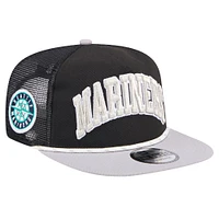 Men's New Era Black Seattle Mariners Throwback Meshback Golfer Hat