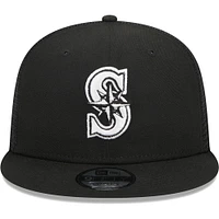 Casquette Snapback 9FIFTY Trucker Seattle Mariners New Era noire pour homme