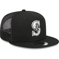 Casquette Snapback 9FIFTY Trucker Seattle Mariners New Era noire pour homme