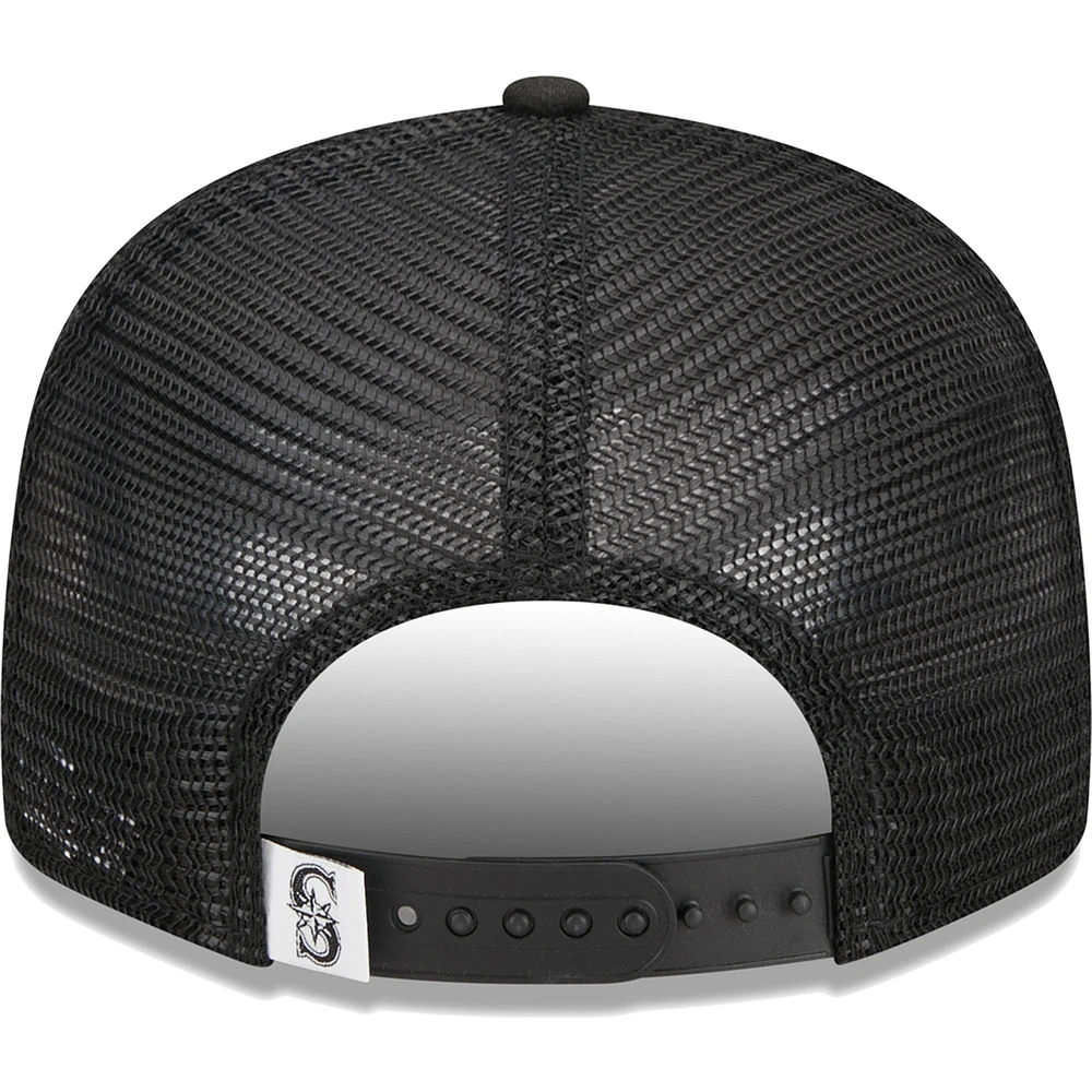 Casquette Snapback 9FIFTY Trucker Seattle Mariners New Era noire pour homme