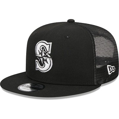 Casquette Snapback 9FIFTY Trucker Seattle Mariners New Era noire pour homme