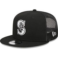 Casquette Snapback 9FIFTY Trucker Seattle Mariners New Era noire pour homme