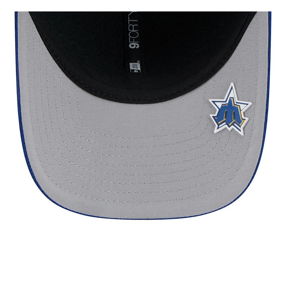 Men's New Era Blue Seattle Mariners 2025 MLB Clubhouse 9FORTY M-Crown Adjustable Hat