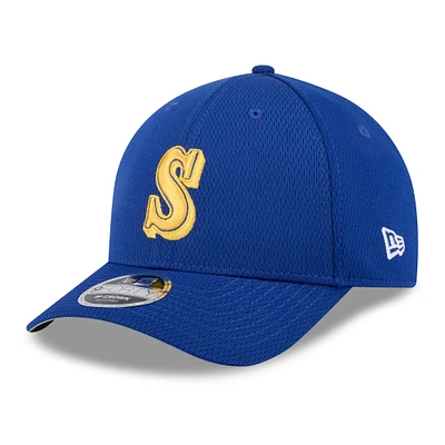 Men's New Era Blue Seattle Mariners 2025 MLB Clubhouse 9FORTY M-Crown Adjustable Hat