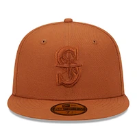 Casquette ajustée 59FIFTY couleur printanière des Seattle Mariners New Era pour hommes, marron