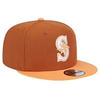 Men's New Era Brown Seattle Mariners Spring Color Two-Tone 9FIFTY Snapback Hat