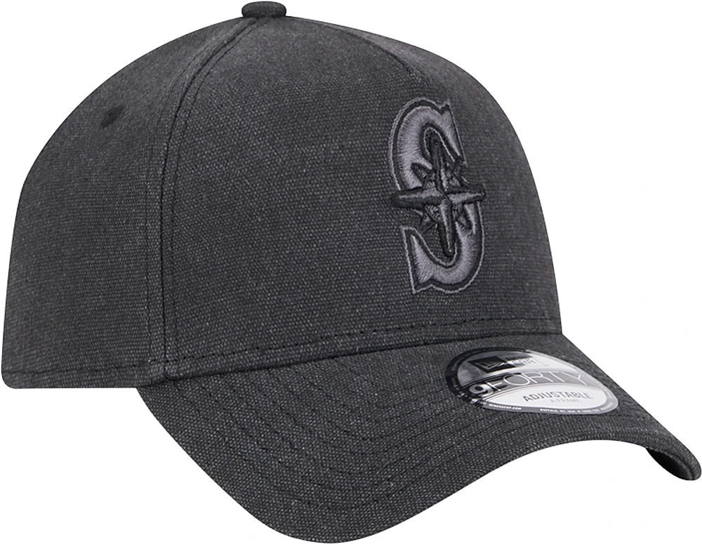 Casquette ajustable 9FORTY A-Frame Essentials avec logo des Mariners de Seattle de New Era pour homme, anthracite