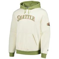 Men's New Era Cream/Green Seattle Mariners Color Pop Pullover Hoodie