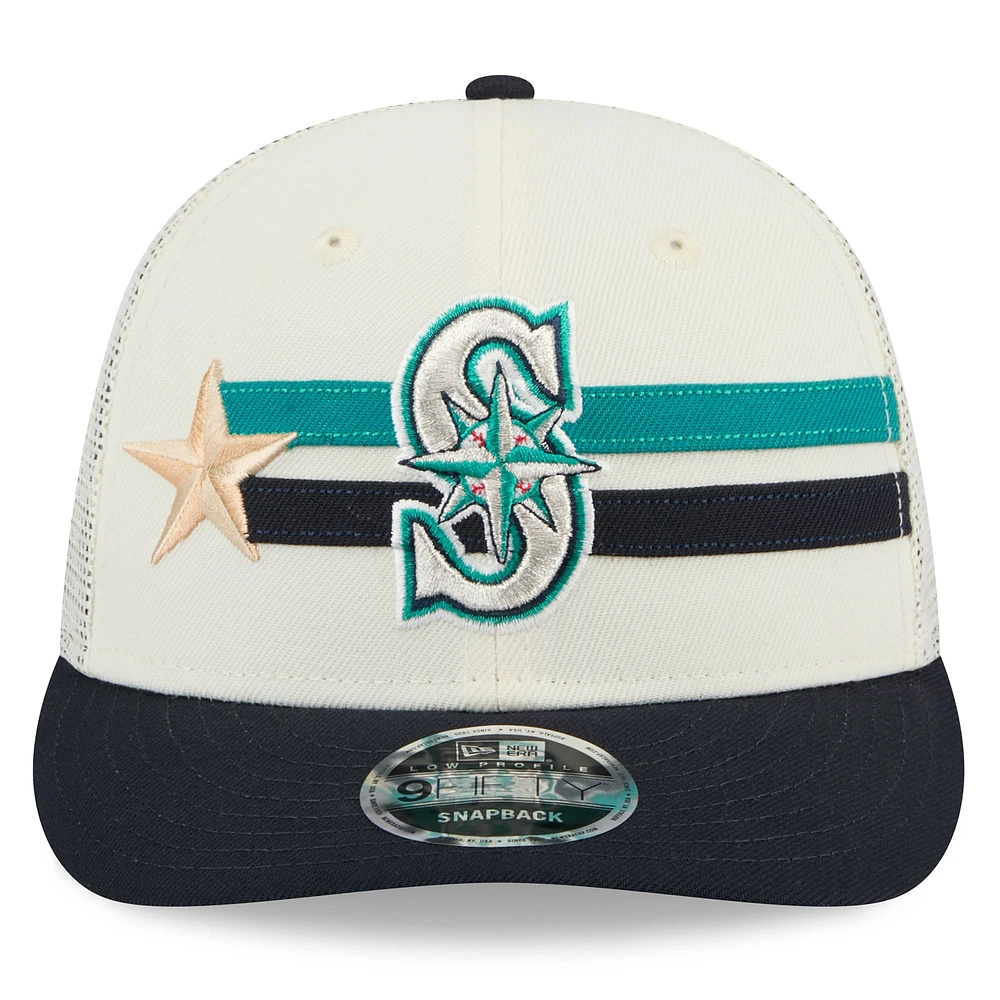 Casquette Snapback 9FIFTY Snapback Meshback Low Profile 9FIFTY New Era pour hommes, crème/bleu marine, Seattle Mariners 2024 MLB All-Star Game