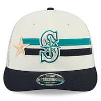 Men's New Era  Cream/Navy Seattle Mariners 2024 MLB All-Star Game Workout Meshback Low Profile 9FIFTY Snapback Hat