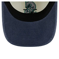 Casquette ajustable 9TWENTY Classic Sidescript de Seattle Mariners de New Era pour homme, couleur crème/bleu marine