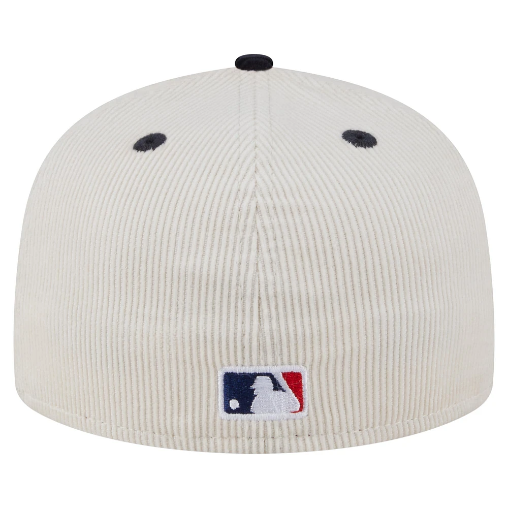 Men's New Era Cream/Navy Seattle Mariners Two-Tone Corduroy 59FIFTY Fitted Hat