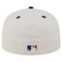Men's New Era Cream/Navy Seattle Mariners Two-Tone Corduroy 59FIFTY Fitted Hat