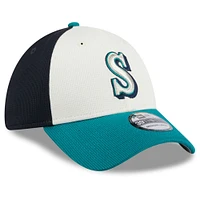 Men's New Era  Cream Seattle Mariners 2025 Batting Practice 39THIRTY Flex Hat