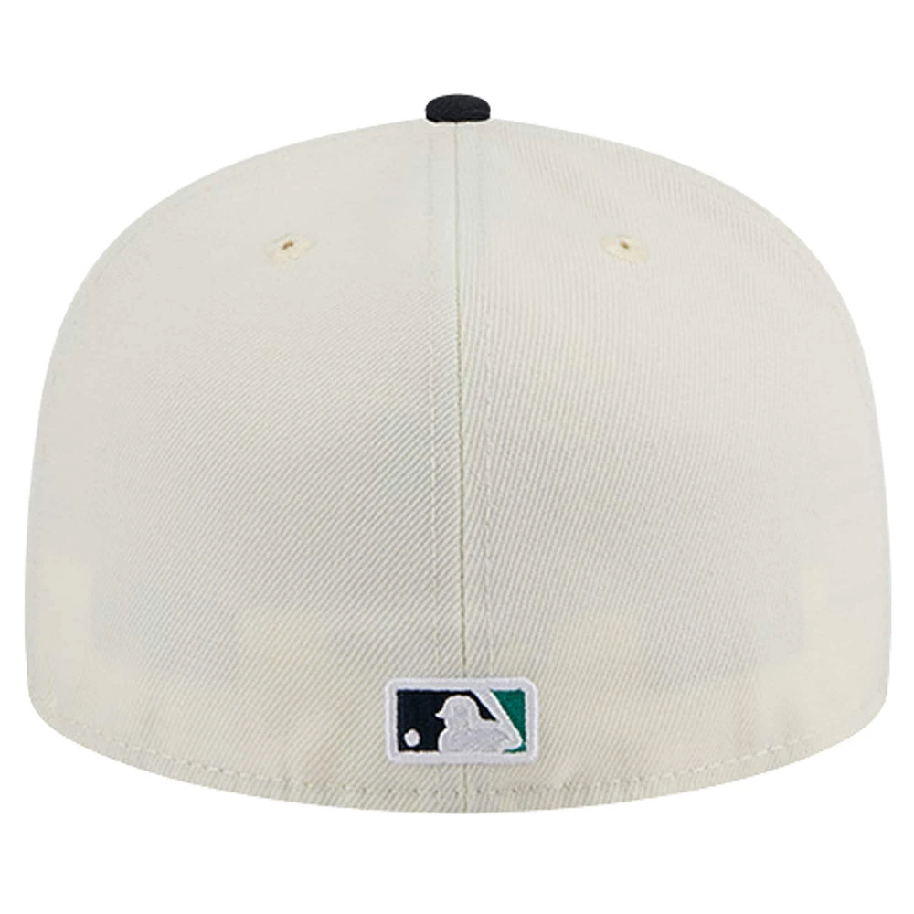 Men's New Era Cream Seattle Mariners Chrome 59FIFTY Fitted Hat