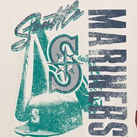 Men's New Era Cream Seattle Mariners Cooperstown Collection Oversized Throwback Distressed T-Shirt