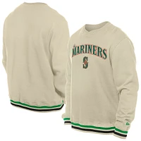Men's New Era  Cream Seattle Mariners St. Patrick's Day Twill Pullover Sweatshirt