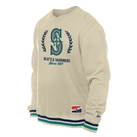 Men's New Era Cream Seattle Mariners Throwback Pullover Sweatshirt