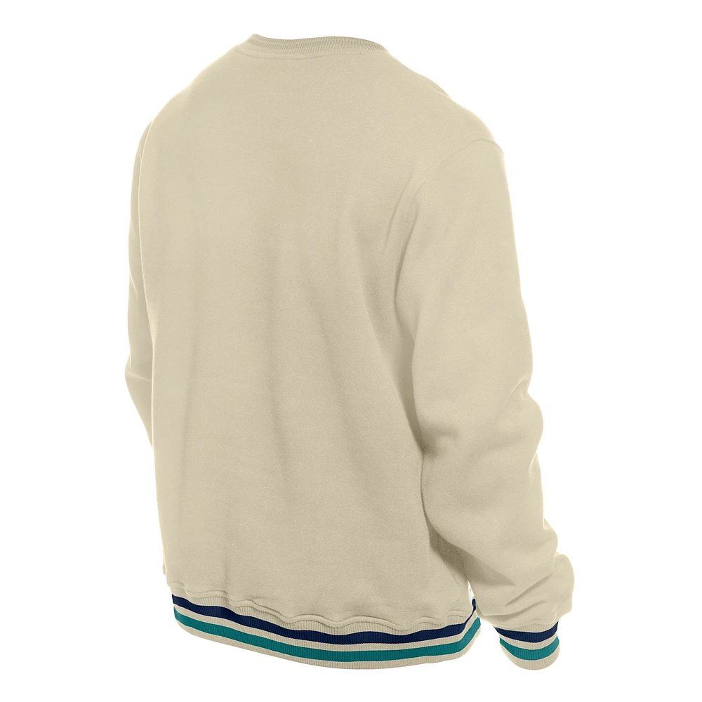 Men's New Era Cream Seattle Mariners Throwback Pullover Sweatshirt
