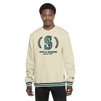 Men's New Era Cream Seattle Mariners Throwback Pullover Sweatshirt