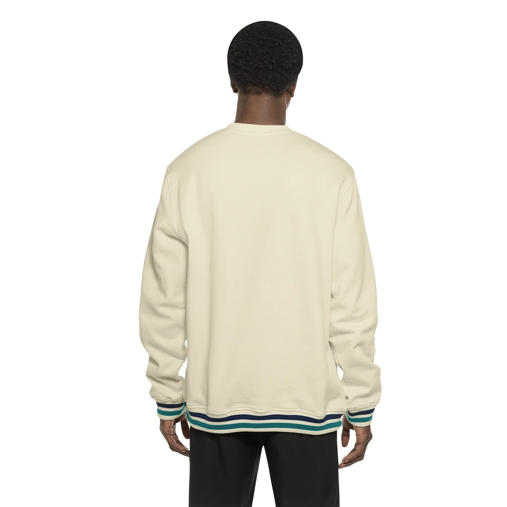 Men's New Era Cream Seattle Mariners Throwback Pullover Sweatshirt
