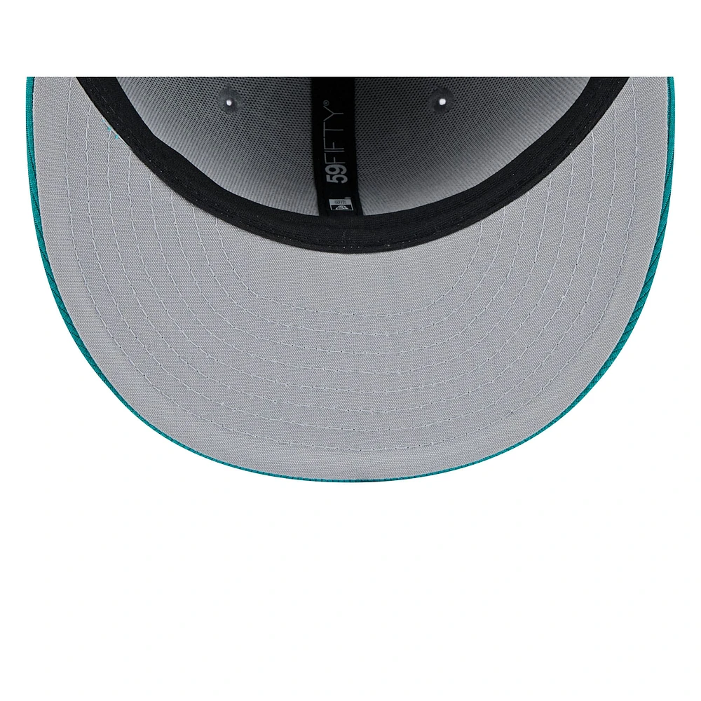 Men's New Era  Gray/Aqua Seattle Mariners 2025 Batting Practice 59FIFTY Fitted Hat