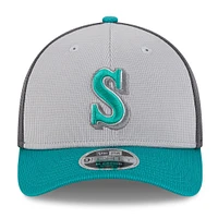 Men's New Era  Gray/Aqua Seattle Mariners 2025 Batting Practice 9FORTY M-Crown Adjustable Hat