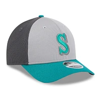 Men's New Era  Gray/Aqua Seattle Mariners 2025 Batting Practice 9FORTY M-Crown Adjustable Hat