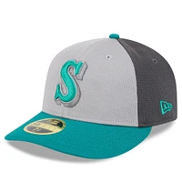 Men's New Era  Gray/Aqua Seattle Mariners 2025 Batting Practice Low Profile 59FIFTY Fitted Hat