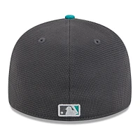 Men's New Era  Gray/Aqua Seattle Mariners 2025 Batting Practice Low Profile 59FIFTY Fitted Hat