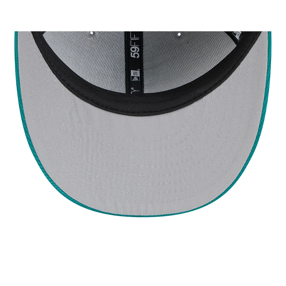 Men's New Era  Gray/Aqua Seattle Mariners 2025 Batting Practice Low Profile 59FIFTY Fitted Hat