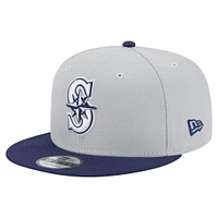 Men's New Era Gray/Navy Seattle Mariners 2-Tone Color Pack 9FIFTY Snapback Hat