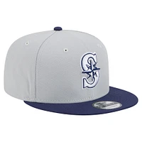 Men's New Era Gray/Navy Seattle Mariners 2-Tone Color Pack 9FIFTY Snapback Hat