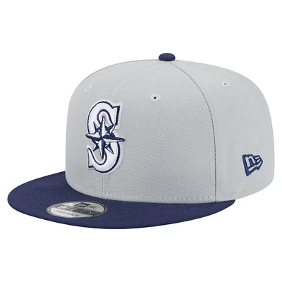 Men's New Era Gray/Navy Seattle Mariners 2-Tone Color Pack 9FIFTY Snapback Hat