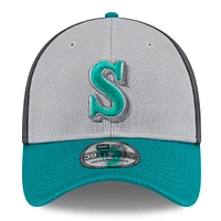 Men's New Era  Gray/Teal Seattle Mariners 2025 Batting Practice 39THIRTY Flex Hat