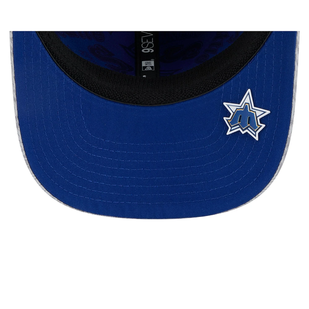 Men's New Era Gray Seattle Mariners 2025 MLB Clubhouse 9SEVENTY Stretch-Snap Hat