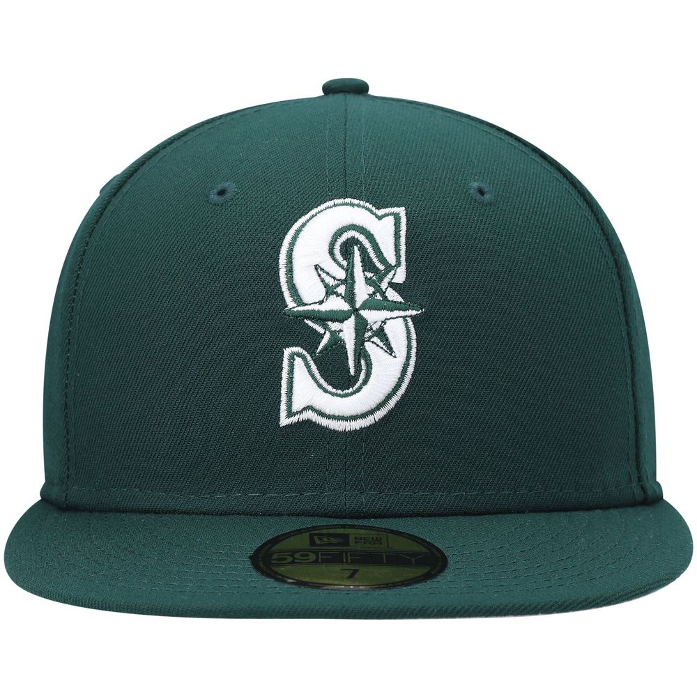 Men's New Era Green Seattle Mariners White Logo 59FIFTY Fitted Hat
