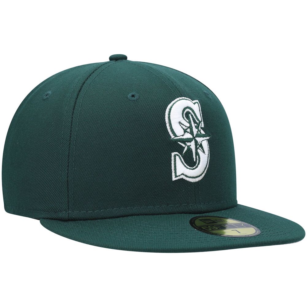 Men's New Era Green Seattle Mariners White Logo 59FIFTY Fitted Hat