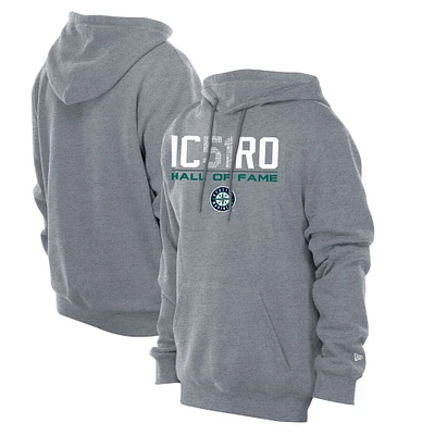 Men's New Era Ichiro Suzuki Gray Seattle Mariners 2025 National Baseball Hall of Fame Pullover Hoodie