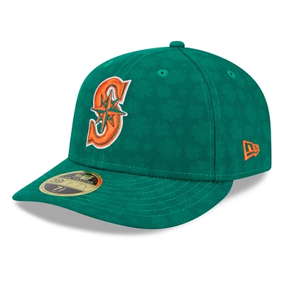 Casquette ajustée 59FIFTY à profil bas pour homme New Era Kelly Green Seattle Mariners St. Patrick's Day