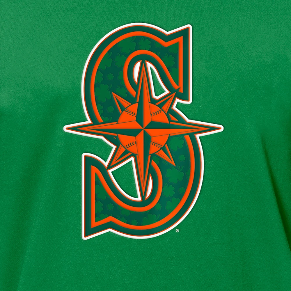 Men's New Era  Kelly Green Seattle Mariners St. Patrick's Day Shamrock Fill T-Shirt